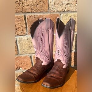 Justin Coffee Westerner Pink Luscious Cowgirl Women boot square toe-size 5.5